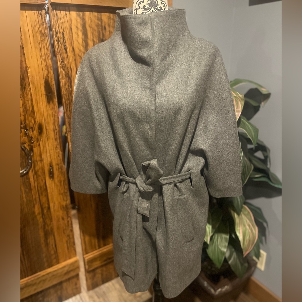 H&M grey wool cape style jacket, size 8